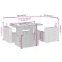 Set de muebles de jardín 5 pzas y cojines ratán sintético negro by , Garden sets - Ref: Foro24-3271294, Price: 351,28 €, Disc...
