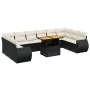 Set de sofás de jardín 11 pzas y cojines ratán sintético negro by , Garden sets - Ref: Foro24-3272365, Price: 766,38 €, Disco...