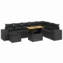 Set de sofás de jardín 8 piezas y cojines ratán sintético negro by , Garden sets - Ref: Foro24-3275960, Price: 651,02 €, Disc...