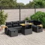 8-teiliges Gartensofa-Set und Kissen aus schwarzem Kunststoff-Rattan. von , Gartensets - Ref: Foro24-3276149, Preis: 568,05 €...