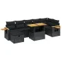 8-teiliges Gartensofa-Set und Kissen aus schwarzem Kunststoff-Rattan. von , Gartensets - Ref: Foro24-3276149, Preis: 568,05 €...
