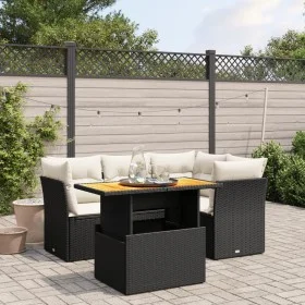 Gartenmöbel-Set 5-teilig mit schwarzen Polstern aus synthetischem Rattan von , Gartensets - Ref: Foro24-3270811, Preis: 353,3...