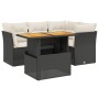 Gartenmöbel-Set 5-teilig mit schwarzen Polstern aus synthetischem Rattan von , Gartensets - Ref: Foro24-3270811, Preis: 339,7...