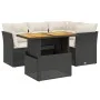 Set de muebles de jardín 5 pzas y cojines ratán sintético negro de , Conjuntos de jardín - Ref: Foro24-3270811, Precio: 352,3...