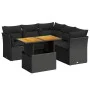 Set de muebles de jardín 5 pzas y cojines ratán sintético negro by , Garden sets - Ref: Foro24-3270824, Price: 428,62 €, Disc...