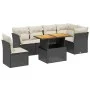Set de comedor de jardín 7 pzas y cojines ratán sintético negro by , Garden sets - Ref: Foro24-3270853, Price: 453,35 €, Disc...