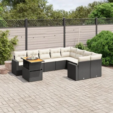 Set de sofás de jardín 10 pzas cojines ratán sintético negro by , Garden sets - Ref: Foro24-3271476, Price: 613,41 €, Discoun...