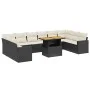 Set de sofás de jardín 11 pzas y cojines ratán sintético negro by , Garden sets - Ref: Foro24-3271483, Price: 678,71 €, Disco...