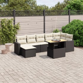 Set de sofás de jardín 8 piezas y cojines ratán sintético negro by , Garden sets - Ref: Foro24-3271420, Price: 469,08 €, Disc...