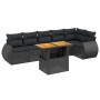 Set de comedor de jardín 7 pzas y cojines ratán sintético negro by , Garden sets - Ref: Foro24-3272203, Price: 492,92 €, Disc...