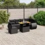 Set de comedor de jardín 7 pzas y cojines ratán sintético negro by , Garden sets - Ref: Foro24-3272217, Price: 521,98 €, Disc...