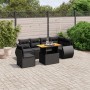 Set de comedor de jardín 7 pzas y cojines ratán sintético negro by , Garden sets - Ref: Foro24-3272217, Price: 492,92 €, Disc...