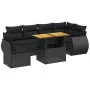 Set de comedor de jardín 7 pzas y cojines ratán sintético negro by , Garden sets - Ref: Foro24-3272217, Price: 521,98 €, Disc...