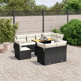 Set de sofás de jardín 8 piezas y cojines ratán sintético negro by , Garden sets - Ref: Foro24-3272288, Price: 707,06 €, Disc...
