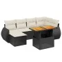 Set de sofás de jardín 7 pzas con cojines ratán sintético negro by , Garden sets - Ref: Foro24-3272295, Price: 470,21 €, Disc...