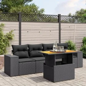Gartenmöbel-Set 5-teilig mit schwarzen Polstern aus synthetischem Rattan von , Gartensets - Ref: Foro24-3272511, Preis: 397,4...
