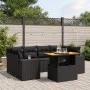 Set de comedor de jardín 7 pzas y cojines ratán sintético negro de , Conjuntos de jardín - Ref: Foro24-3272532, Precio: 544,4...