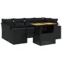 Set de comedor de jardín 7 pzas y cojines ratán sintético negro de , Conjuntos de jardín - Ref: Foro24-3272532, Precio: 544,4...