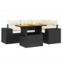 Set de muebles de jardín 5 pzas y cojines ratán sintético negro by , Garden sets - Ref: Foro24-3272617, Price: 360,99 €, Disc...