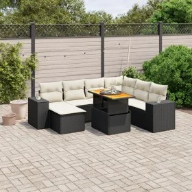 Set de sofás de jardín 8 piezas y cojines ratán sintético negro by , Garden sets - Ref: Foro24-3272750, Price: 520,76 €, Disc...