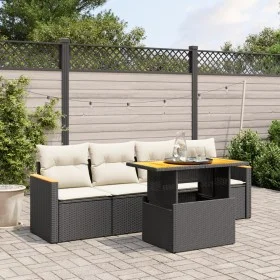 5-teiliges Gartenmöbel-Set und Kissen aus synthetischem Rattan schwarz von , Gartensets - Ref: Foro24-3272953, Preis: 324,35 ...