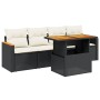 5-teiliges Gartenmöbel-Set und Kissen aus synthetischem Rattan schwarz von , Gartensets - Ref: Foro24-3272953, Preis: 321,71 ...