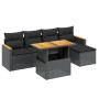 Set de sofás de jardín 6 piezas y cojines ratán sintético negro de , Conjuntos de jardín - Ref: Foro24-3273050, Precio: 380,3...