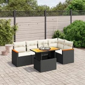 6-piece garden sofa set with black synthetic rattan cushions by , Garden sets - Ref: Foro24-3273065, Price: 400,85 €, Discoun...