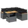 Set de sofás de jardín 6 piezas y cojines ratán sintético negro by , Garden sets - Ref: Foro24-3273071, Price: 427,03 €, Disc...