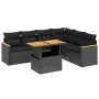 Set de comedor de jardín 7 pzas y cojines ratán sintético negro by , Garden sets - Ref: Foro24-3273092, Price: 488,51 €, Disc...