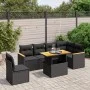 Set de comedor de jardín 7 pzas y cojines ratán sintético negro by , Garden sets - Ref: Foro24-3273099, Price: 489,32 €, Disc...