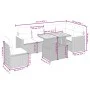 Set de comedor de jardín 7 pzas y cojines ratán sintético negro by , Garden sets - Ref: Foro24-3273099, Price: 489,32 €, Disc...