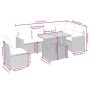 Set de comedor de jardín 7 pzas y cojines ratán sintético negro by , Garden sets - Ref: Foro24-3273099, Price: 478,72 €, Disc...