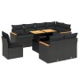 Set de sofás de jardín 8 piezas y cojines ratán sintético negro by , Garden sets - Ref: Foro24-3273169, Price: 630,46 €, Disc...