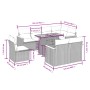 8-teiliges Gartensofa-Set und Kissen aus schwarzem Kunststoff-Rattan. von , Gartensets - Ref: Foro24-3273169, Preis: 630,46 €...