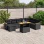 8-teiliges Gartensofa-Set und Kissen aus schwarzem Kunststoff-Rattan. von , Gartensets - Ref: Foro24-3273211, Preis: 580,82 €...