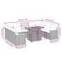 Gartensofa-Set, 10-teilig, mit schwarzen Kissen und synthetischem Rattan. von , Gartensets - Ref: Foro24-3273218, Preis: 657,...