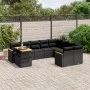 Gartensofa-Set, 10-teilig, mit schwarzen Kissen und synthetischem Rattan. von , Gartensets - Ref: Foro24-3273239, Preis: 659,...