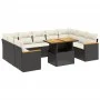 Set de sofás de jardín 11 pzas y cojines ratán sintético negro by , Garden sets - Ref: Foro24-3273247, Price: 678,89 €, Disco...
