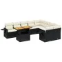 Gartensofa-Set, 10-teilig, mit schwarzen Kissen und synthetischem Rattan. von , Gartensets - Ref: Foro24-3271910, Preis: 618,...