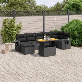 Set de sofás de jardín 8 piezas y cojines ratán sintético negro by , Garden sets - Ref: Foro24-3271860, Price: 548,67 €, Disc...