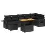 Set de sofás de jardín 8 piezas y cojines ratán sintético negro by , Garden sets - Ref: Foro24-3271860, Price: 548,67 €, Disc...