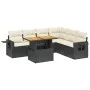 Set de comedor de jardín 7 pzas y cojines ratán sintético negro by , Garden sets - Ref: Foro24-3271770, Price: 464,92 €, Disc...