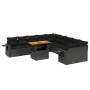 Set de sofás de jardín 11 pzas y cojines ratán sintético negro by , Garden sets - Ref: Foro24-3271944, Price: 736,48 €, Disco...