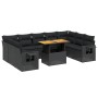 Set de sofás de jardín 10 pzas cojines ratán sintético negro by , Garden sets - Ref: Foro24-3271895, Price: 662,86 €, Discoun...