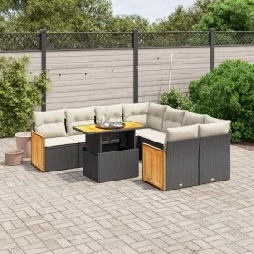 Set de sofás de jardín 8 piezas y cojines ratán sintético negro by , Garden sets - Ref: Foro24-3273884, Price: 568,86 €, Disc...