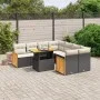 8-teiliges Gartensofa-Set und Kissen aus schwarzem Kunststoff-Rattan. von , Gartensets - Ref: Foro24-3273884, Preis: 568,86 €...