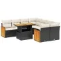 8-teiliges Gartensofa-Set und Kissen aus schwarzem Kunststoff-Rattan. von , Gartensets - Ref: Foro24-3273884, Preis: 568,86 €...