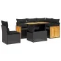 6-teiliges Gartensofa-Set und Kissen aus schwarzem Kunststoff-Rattan. von , Gartensets - Ref: Foro24-3273960, Preis: 428,67 €...