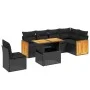 Garten-Essgruppe 7-teilig mit schwarzen Polstern aus synthetischem Rattan. von , Gartensets - Ref: Foro24-3273981, Preis: 487...